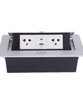 Recessed Pop Up Countertop Outlet With 20W Fast Charging Dual AC Outlets And USB A USB C Ports. Slim design for easy installation.