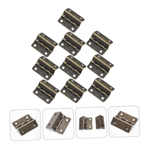 LIFKOME 10-pack antique-bronze three-fold right-angle hinges for wooden boxes and cabinets