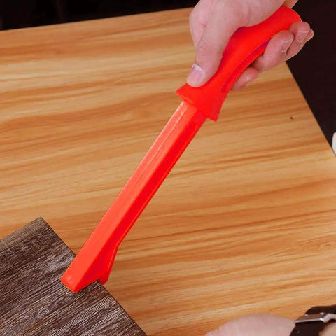 4Pcs Safety Push Sticks for Woodworking, V Type and Straight Push Sticks Set in use on a wooden board, carpentry push stick kit