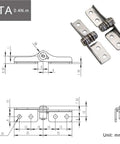 Stainless steel damping hinge with adjustable torque DTA-LeftRight 0.4 N.m, 1 piece