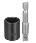 Harfington Shallow 14mm Metric Bolt Socket With Cr-V Steel Build, High Impact Durability And 1/4 Inch Drive Hex Shank Adapter For Tough Fastener Jobs In Your Garage Kit, 14mm socket and adapter