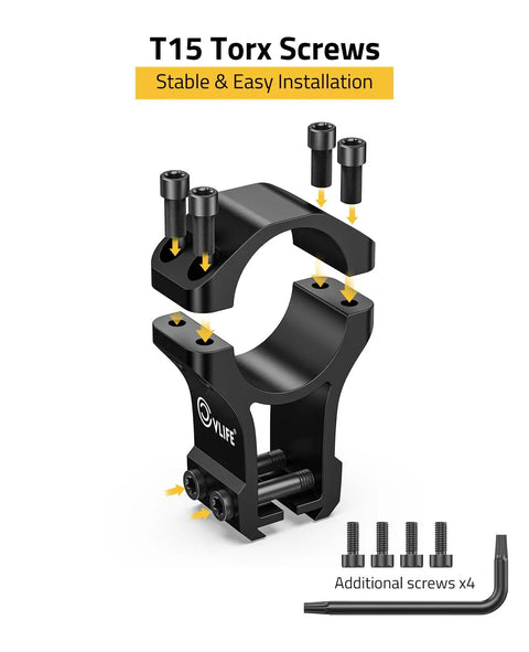 Two-Piece 1 Inch Dovetail Scope Rings Mount With See Through Base For Eleven Millimeter Or Three-Eighths Inch Dovetail Rails High-Profile Rifle