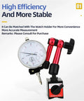 Dial Indicator Magnetic Holder With Bore Gauge And Magnetic Stand Base For Precision Micrometer Measurement Tools Includes Hour Type Indicator Comparator And 10mm Stand B red magnetic base