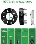 5x4.5 To 5x5.5 Wheel Adapters And Spacers For Bolt Pattern Swap Conversion, 1.5 Inch Thick, 73mm Hub Bore, Half Inch 20 Threads