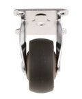 Heavy Duty Rubber Castor Wheel With Fixed Plate For Trolleys front view, industrial caster with metal plate and rubber wheel.