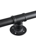 Close-up of the Solid As A Rock 5Ft Galvanized Steel Handrail with wall mount fitting, durable for indoor outdoor use.