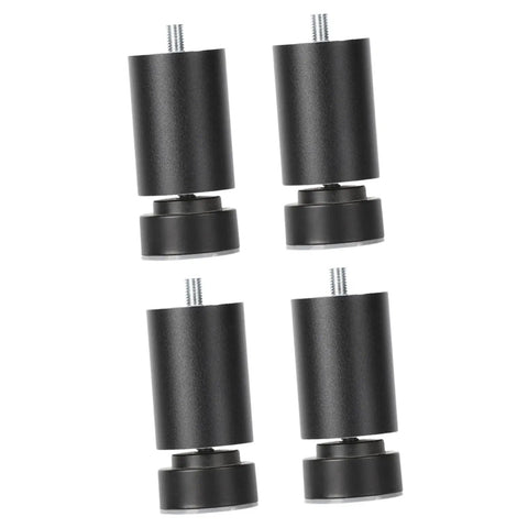 Heavy Duty 4 Pack Furniture Support Legs for Tables Beds Cabinets and Sofas, 15cm Black Aluminum Threaded Feet, Easy Leveling