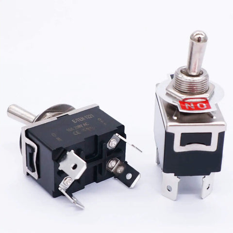 3 Pack DPST Latching Toggle Rocker Switches 4 Pin 2 Position On Off Heavy Duty 16A 250V AC Waterproof Spade Terminal Metal Boat Switch