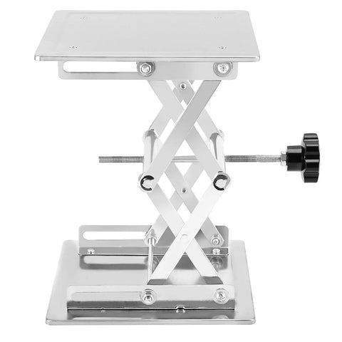 2 Pack 8 Inch Lab Jack Scissor Stand Made From Stainless Steel Sturdy Lab Lift Table Platform side view, expandable height range