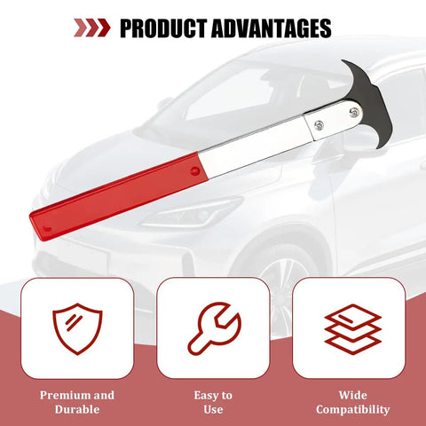 Heavy Duty Car Seal Puller With Dual Hook Tips For Oil And Grease Seal Disassembly And Installation, red handle on vehicle background