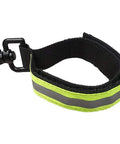 Heavy Duty Firefighter Glove Strap With Reflective Lime Trim Extra Long 7.5 Inch Sides Industrial Nylon Webbing Black Snap Hook