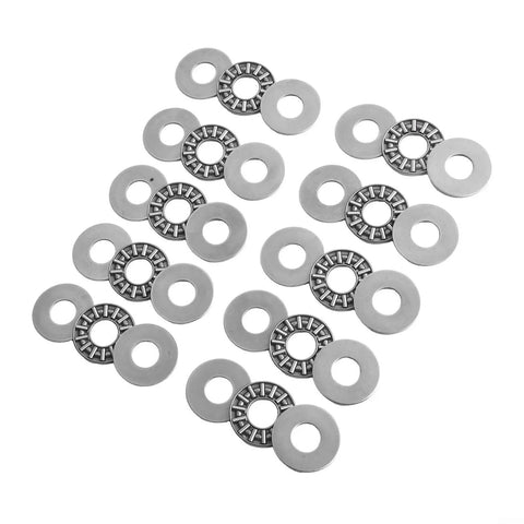 Premium Needle Roller Thrust Bearing Kit Compatible With AXK1024 Specs Includes Ten Rollers And Twenty AS1024 Hardened Washers Ideal For Compact Stiffness In Tight Spaces Ensuring Durable Polished Surfaces For Heavy Duty Machinery Loads For Today. compact needle thrust bearing kit with hardened steel washers