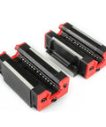 Heavy Duty HGR15 Linear Guide Rail With Smooth Sliding Bearing Blocks For CNC Machines And DIY Projects That Are Total Game Changers In Automation Fields, close-up view of dual sliding bearing blocks.