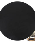 Round Rubber Floor Pad For Recliners, Non Slip Floor Protector Mat To Shield Hardwood And Tile Floors From Scratches, Black, Under Chair