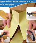 Clutch Ergonomic Contour Sanding Grip Set With Slick Non Slip Rubber Palm Pad And Tight 21 Profile Designs used with 9" x 11" sandpaper.