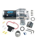 Plug And Play 20 GPM 12 Volt DC Fuel Transfer Pump Portable Diesel Gas Kerosene Rig with motor, wiring, and accessories.