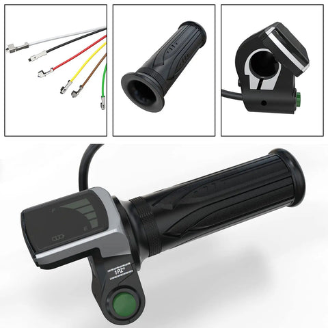 36V Waterproof LCD Throttle Grip With Twist Clamp For Electric Bikes And Scooters Durable Handlebar Display For Night Riding Easy Install Replacement Solution