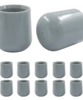 Keep It Chill And Quiet By Adding Durable Gray Plastic Chair Leg Caps To Your Folding Chairs And Dining Sets Smooth 7/8 Inch furniture bumpers in a 12 pack.