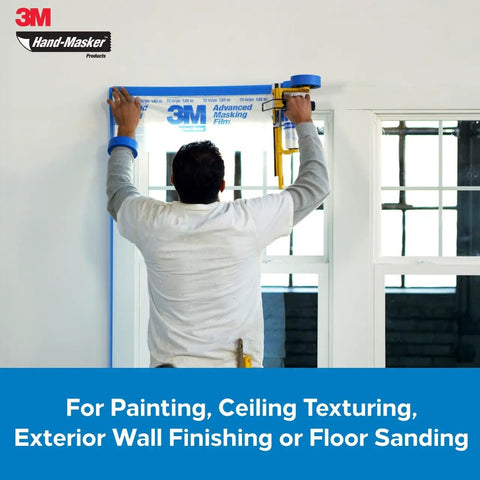 Person using Hand Masker Tape Dispenser For Painter Film And Paper One Pass Application That Lets You Tape Masking Film Or Paper In Seconds