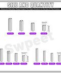 Size and quantity guide for 60 Piece M6 M8 M10 Dowel Pin Set In 304 Stainless Steel Dowel Pin Kit With Storage Box.