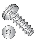Illustration of a 410 Stainless Steel Thread Rolling Screw For Plastic With Passivated Pan Head And Torx Star Drive.