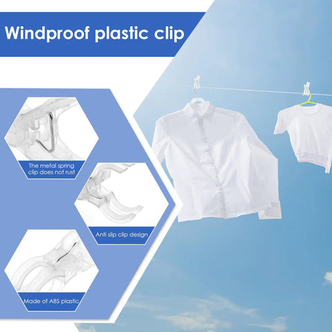 Heavy Duty 30 Pack Clear Balloon Arch Clips Kit With Invisible Spring Clamps For Weddings Parties And Beach Towels Holding Backdrops Quilts Photography Props securely without ruining your vibe. Clear ABS plastic windproof clip holding clothes on a line