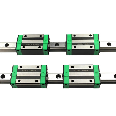 Two Piece Linear Guide Rail Kit With 250 To 1500mm Rails Four HGH15CA Carriage Blocks SFU1605 Ballscrew Set With BFBK12 Nut Housing DSG16H Nut And D25l30 Coupler For Pro Grade CNC Motion, four HGH15CA blocks on HGR15 rails