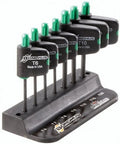 Set Of 7 Star Flagdriver Tools T6 Through T20 In Protanium Steel with ProGuard Finish in stand, precision machined ends, Made in USA
