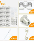 Zero Hassle 1/4 Turn Quick Release Fastener Kit With Rock Solid Steel Rivets And Dimpled Mounting Plates And Springs. 1 set with 10 rivets.