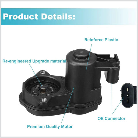 Premium Rear Parking Brake Actuator Motor Straight Bolt On Swap With Rock Tough Housing, Reinforced Plastic and OE Connector.