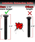 Comparison of Autobots extension bolts showing 3.15 inch bolt vs 2.78 inch bolt with labels 'Ours' and 'Others'.