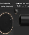 Heavy Hitter Floor Standing Coffee Knock Box With Self Draining Rubber Base Holds 6.8 Liters, showing heavy bottom and thick barrel construction.