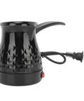 Turkish Coffee Maker 600ml With Removable Handle Stainless Steel And ABS Electric Pot Warmer For Home Use, side view.