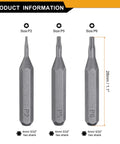 Pentagon Screwdriver Bit Set P2 P5 P6 5/32 Inch Hex Shank 28mm Length Magnetic S2 Steel Bits front view