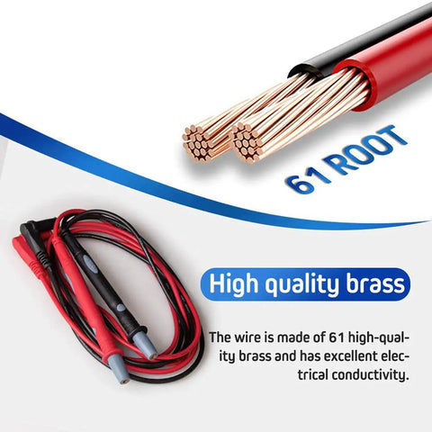 16 Piece Multimeter Test Lead Kit With Gold Plated Probes, 61 root high-quality brass for CAT III 1000V CAT IV 600V testing