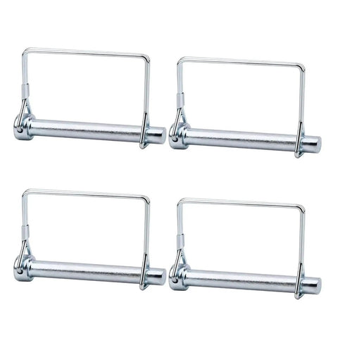 Four zinc-plated Heavy Duty Carbon Steel 5/16 By 2-3/4 Inch Trailer Hitch Pins for utility trailers and RVs.