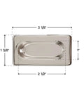 Nickel Recessed Sash Window Lift With Beveled Edge For Vertical Sliding Windows Stamped Brass Pull Pack Of 10, top view