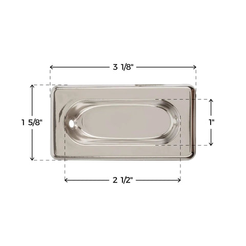 Nickel Recessed Sash Window Lift With Beveled Edge For Vertical Sliding Windows Stamped Brass Pull Pack Of 10, top view