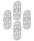 Set of 4 heavy duty stainless steel folding table hinges for tables, doors, and windows with satin finish.