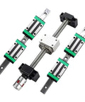 Kickass Pro Level HGR30 Linear Guide Rail Kit Featuring Four HGH30CA Slider Blocks Paired With Slick SFU3205 Ball Screw Assembly For Heavy Duty CNC Engravers 1400mm with sliders and screw.