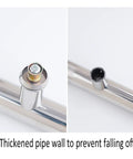 Heavy Duty Stainless Steel Round Tube Door Handle for Home Office Glass Doors and Sliding Doors, close-up hardware detail