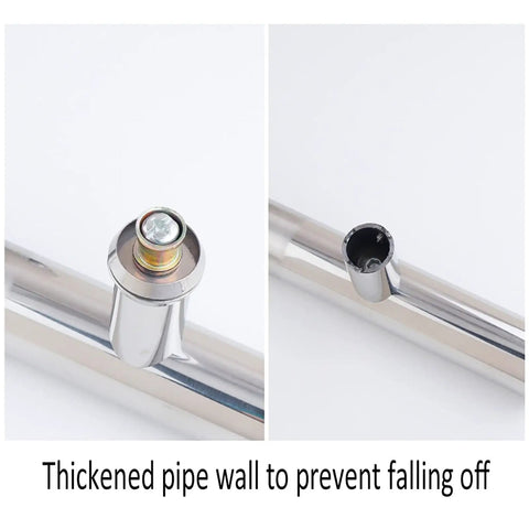 Heavy Duty Stainless Steel Round Tube Door Handle for Home Office Glass Doors and Sliding Doors, close-up hardware detail