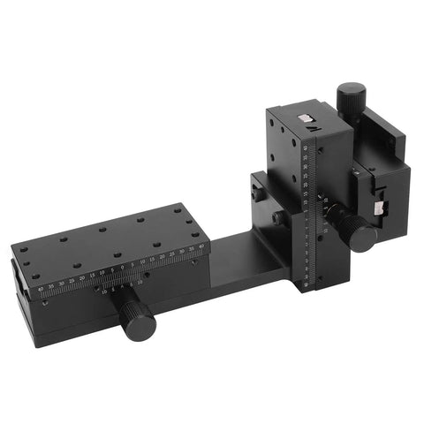Linear Translation Stage With XYZ Axis Manual Trim Adjustable 40x90mm Platform HF3 A90 For Optical Gear And Measuring Tools, black aluminum alloy
