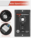 400W AC 220V Motor Speed Controller Regulator front view with dials and 6-pin interface, pro grade heavy duty unit