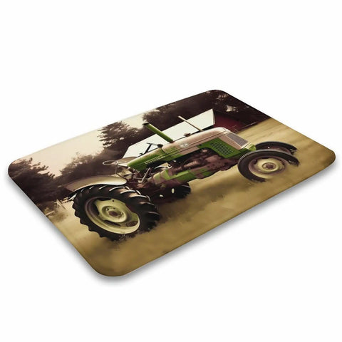 Thick Soft Absorbent Old Tractor Photo Farm Bath Rugs For Bathroom Mats With Non Slip Backing Ultra Absorbent And Machine Washable