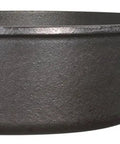 5 Quart Pre Seasoned Cast Iron Deep Skillet With Teardrop And Assist Handles, side view showing heavy duty build and matte black finish.
