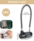 Heavy Duty 4 Digit Combo Cable Lock With Resettable Braided Steel Wire And Smooth Protective Jacket For Lock Tight Security dimensions and design overview.