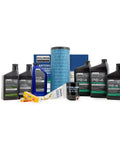 All-In-One General 1000 XP 1000 And RZR Trail S and S 1000 Maintenance Kit With Demand Drive Fluid AGL Fluid PS-4 5W-50 Full Synthetic Oil One Air Filter Genuine OEM Part 2830544 including bottles and filters.