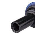 Close-up of Compression Swivel Adapter With Washer For 1 Quarter Inch Drip Tubing To 3 Quarter Inch MHT Hose Bibb Or Garden Hose Built In Swivel To Prevent Kinking Leak Free Connection For No Fuss Drip Irrigation Black