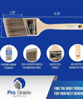 12 Pack 2.5 Inch Angle Paint Brushes For Easy Cut In Walls And Trim With Thick Synthetic Filament, Wood Handle Display